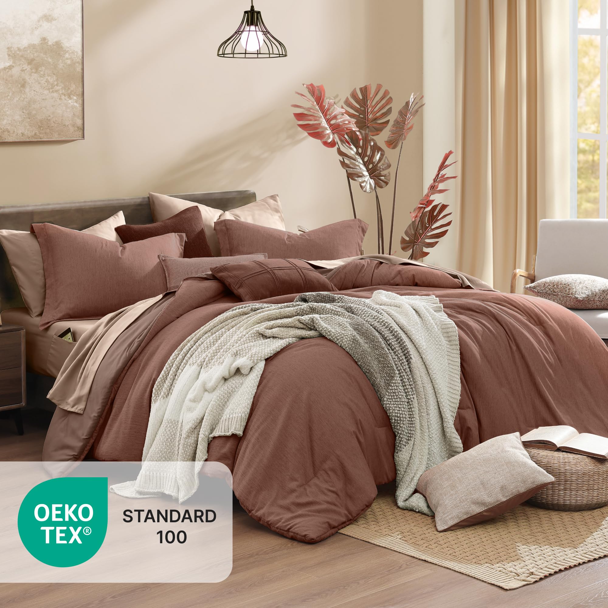 Bare  コンフォーターセット King/Cal King Amazon.com: Monbix King Size Comforter Set, Terracotta King Size